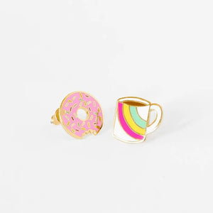 Coffee & Donut Stud Earrings