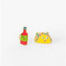 Load image into Gallery viewer, Taco &amp; Hot Sauce Stud Earrings
