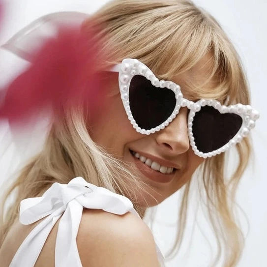 Pearl Heart Bride Sunglasses – Open House Philly display picture 1