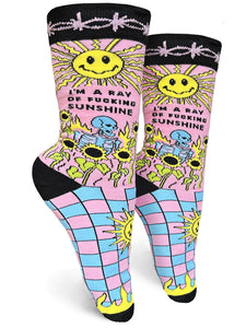 Groovy Things Women's Crew Socks - I'm A Ray Of Fucking Sunshine - One Size
