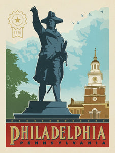Independence Hall Vintage Travel Print