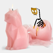 Load image into Gallery viewer, Pyropet Kisa Pink Cat Skeleton Candle
