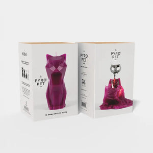 Pyropet Kisa Burgundy Cat Skeleton Candle