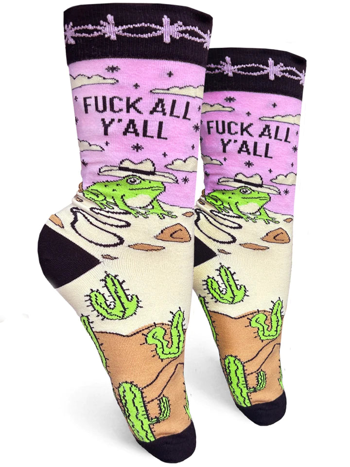 Groovy Things Women's Crew Socks - Fuck All Y'all - One Size