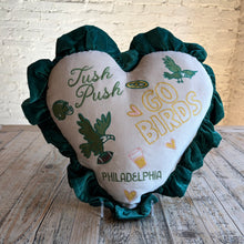 Load image into Gallery viewer, Ruffle Heart Birds Pillow
