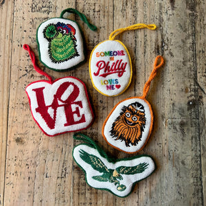 Embroidered Philly Ornaments