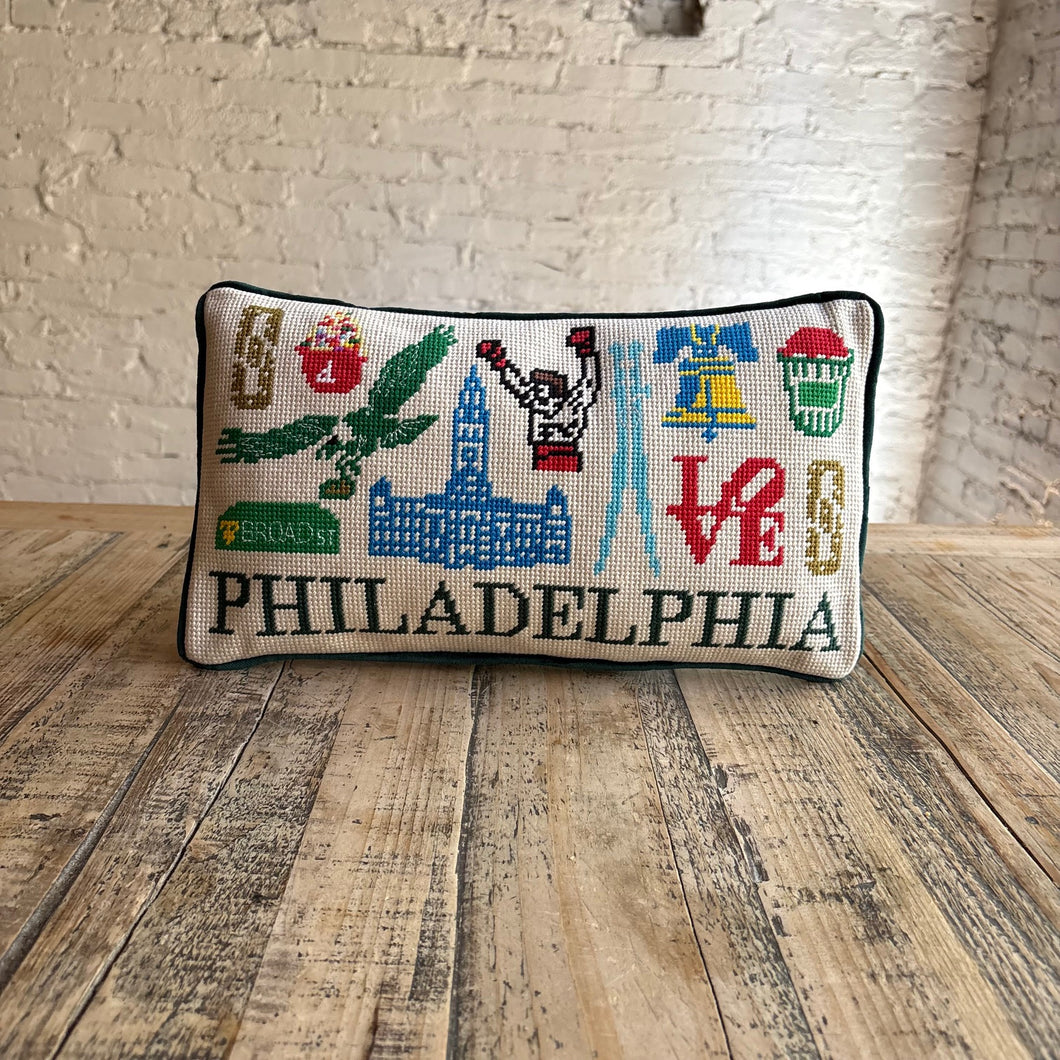 Philly Icons Needlepoint Pillow