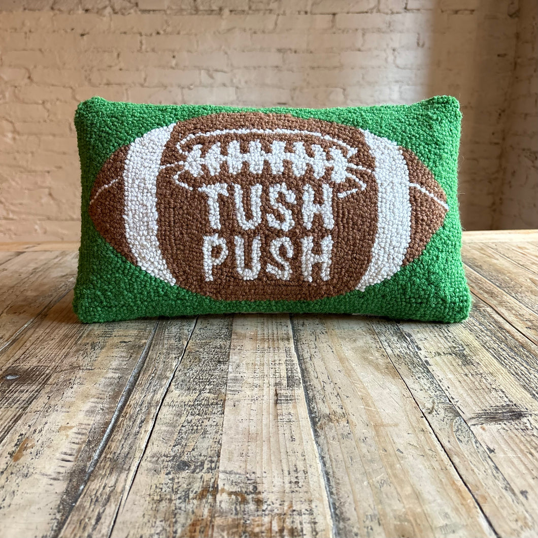 Tush Push Hooked Wool Pillow
