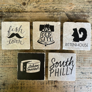 Marble Philly Coasters - Neighborhoods Collection
