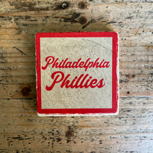 Load image into Gallery viewer, Marble Philly Coasters - Retro Sports Script Collection
