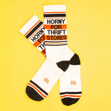 Load image into Gallery viewer, Horny for Thrift Stores Crew Socks
