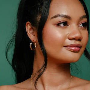 Classic Hoop Earring with Opal