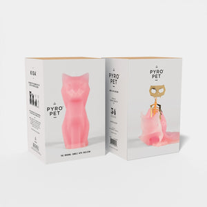 Pyropet Kisa Pink Cat Skeleton Candle