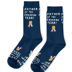 Father Of The Freaking Year Socks