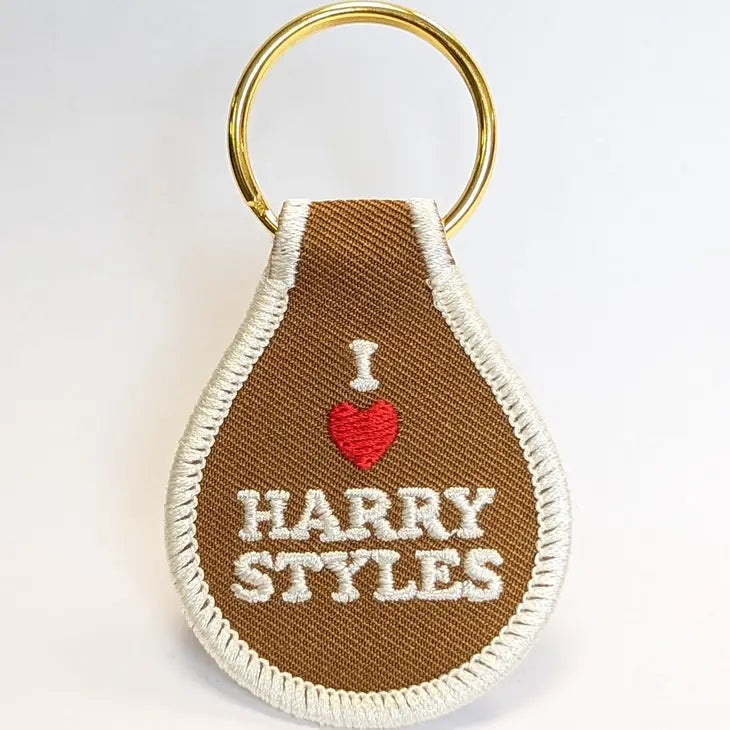 I Heart Harry Styles Embroidered Key Tag