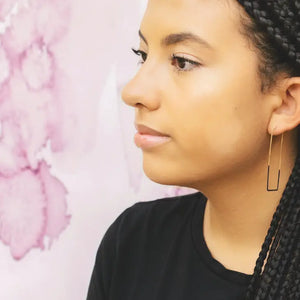 Patina Dipped Rectangle Hoops