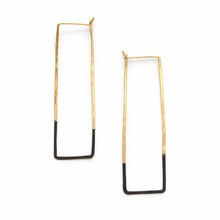 Load image into Gallery viewer, Patina Dipped Rectangle Hoops
