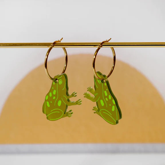 Frog Hoop Earrings