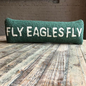 Fly Eagles Fly Hooked Wool Pillow