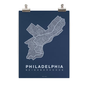 Philadelphia Neighborhood Map Print