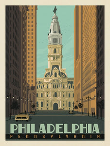 City Hall Vintage Travel Print