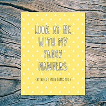 Load image into Gallery viewer, Fancy Manners Thank You Card
