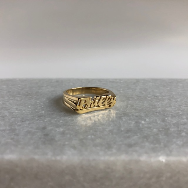 Gold nameplate ring deals