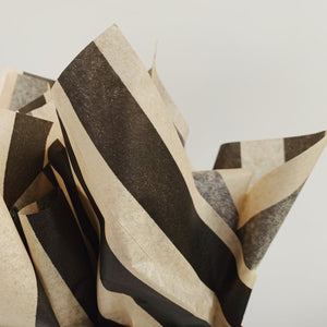 Tissue Paper - Black & Coffee Stripe