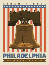 Liberty Bell Vintage Travel Print