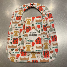 Load image into Gallery viewer, Philly Themed Bib &amp; Burp Cloth
