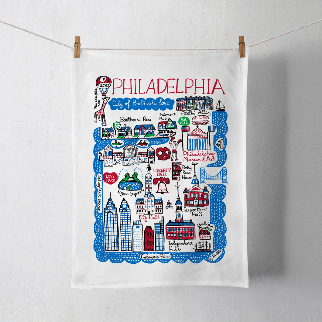Philadelphia Boutique Map Art Dish Towel