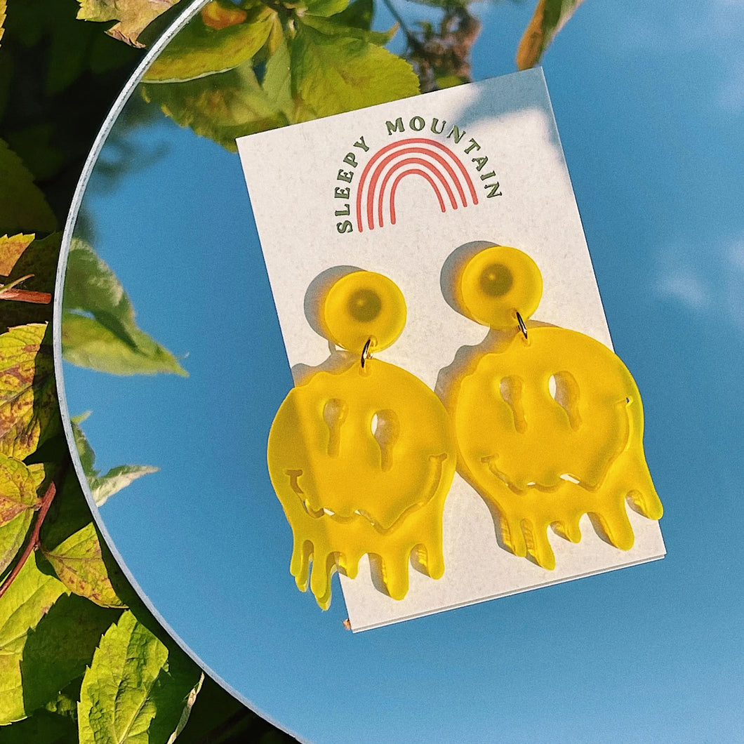 Melted Smiley Face Earrings